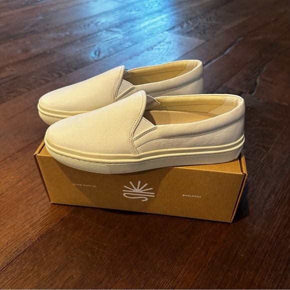 Soludos Cream Slip-On Platform Sneakers NWOT - Picture 2 of 7